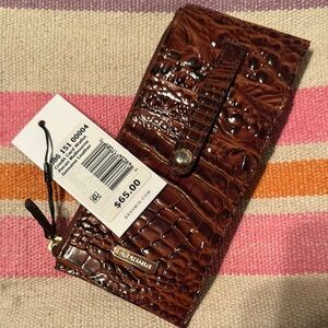 Brahmin Brown Crocodile Wallet